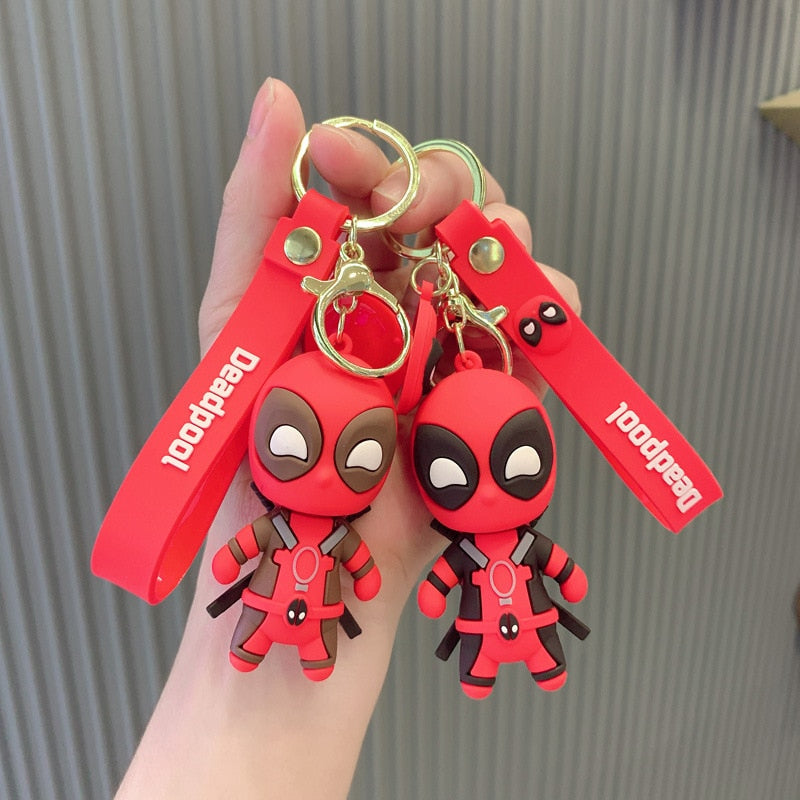 Disney Star Wars Anime Figure Darth Vader Super Heros Deadpool Keychain Pendant