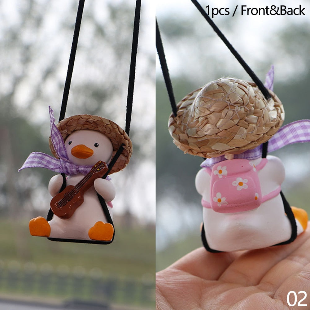 Car Pendant Cute Anime Little Duck Swing