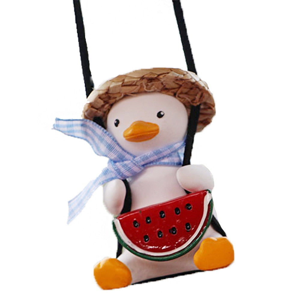 Car Pendant Cute Anime Little Duck Swing