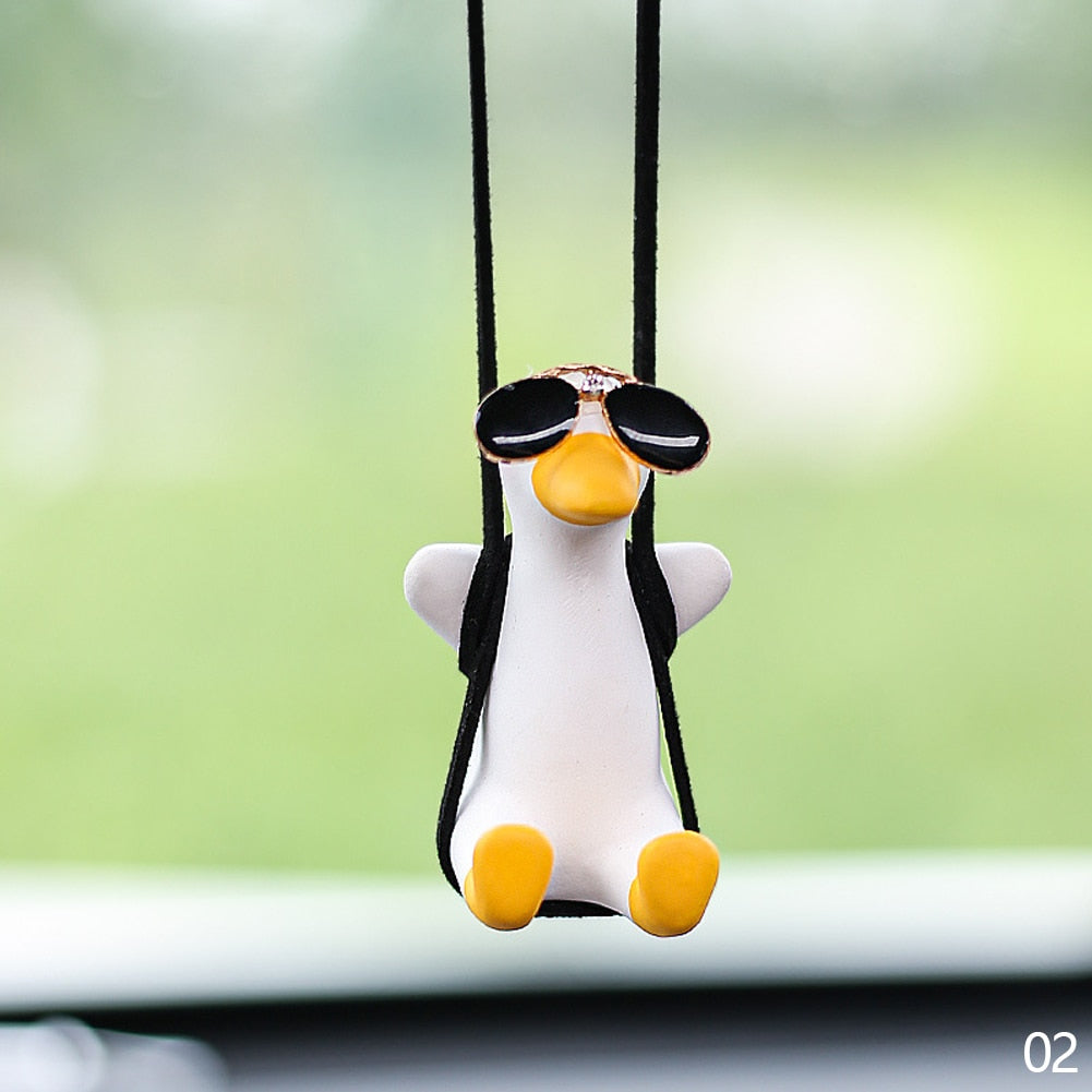 Car Pendant Cute Anime Little Duck Swing