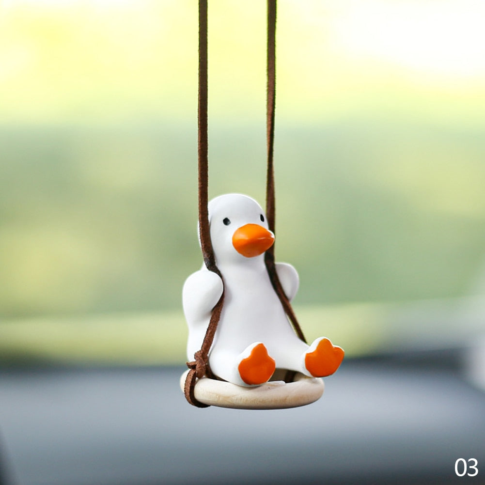 Car Pendant Cute Anime Little Duck Swing